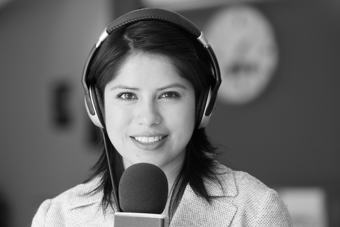 Beautiful TV Reporter Interviews